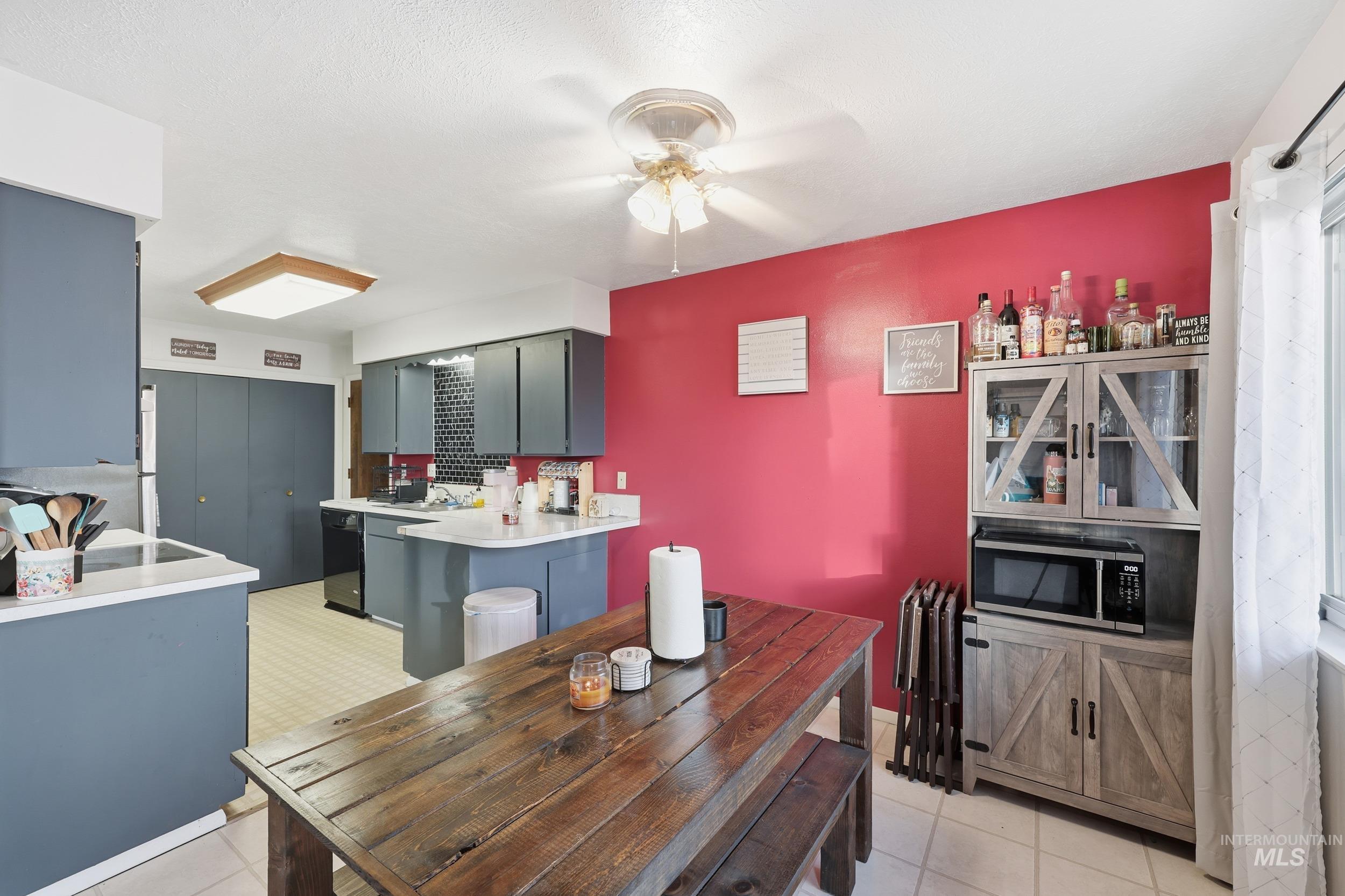 Dining room featuring a ceiling fan