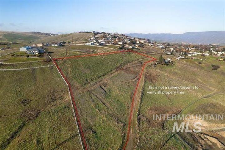 Overview of rural landscape featuring property parcel outlined