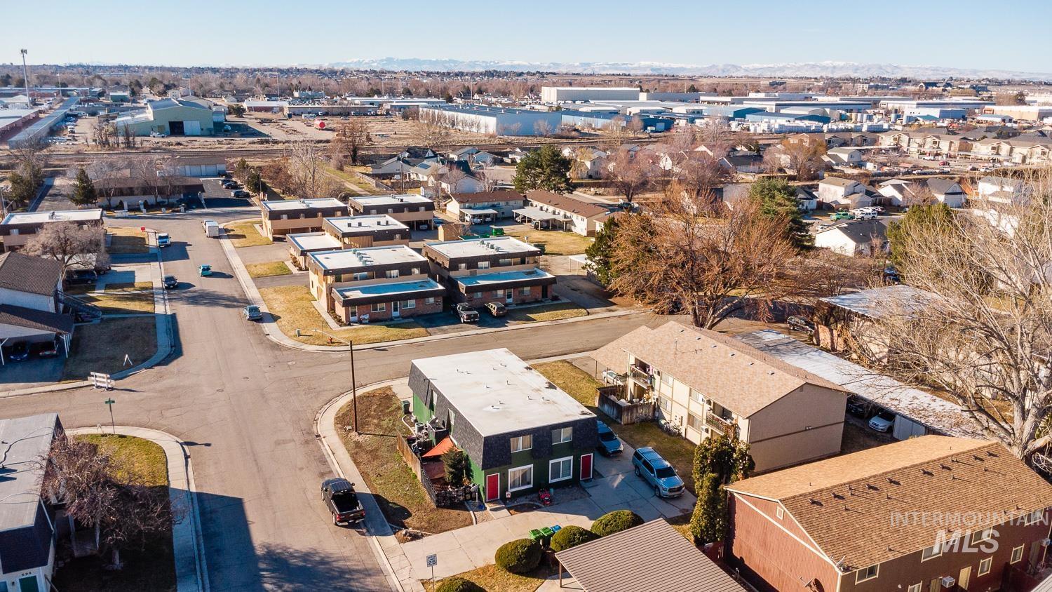 Aerial view of residential area