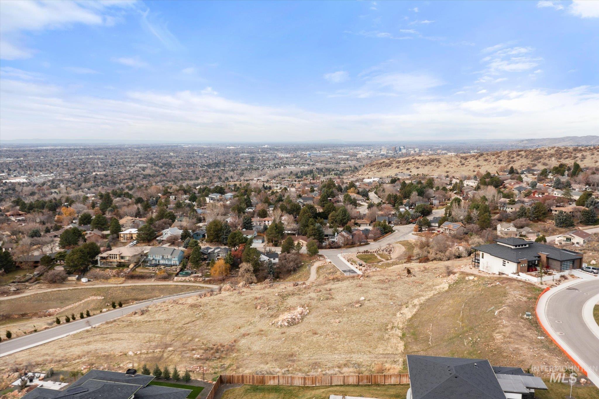 Aerial perspective of suburban area