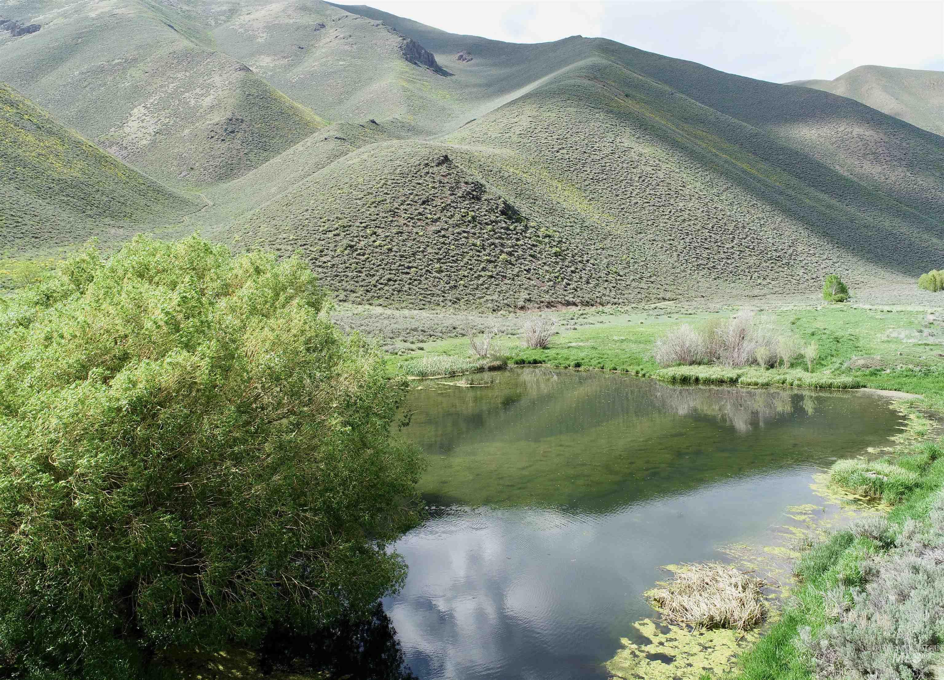 View of mountain background with a large body of water