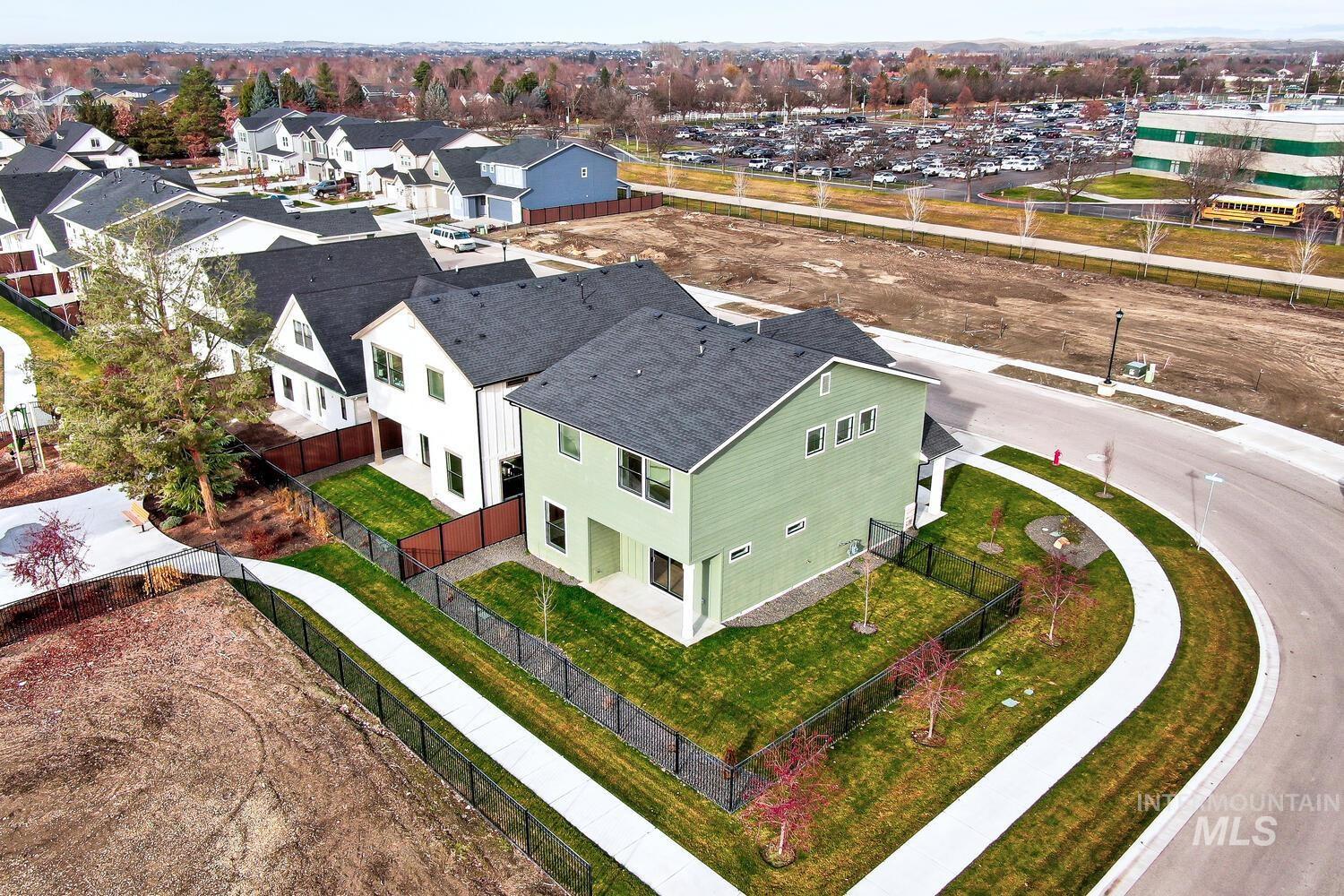 Aerial view of residential area