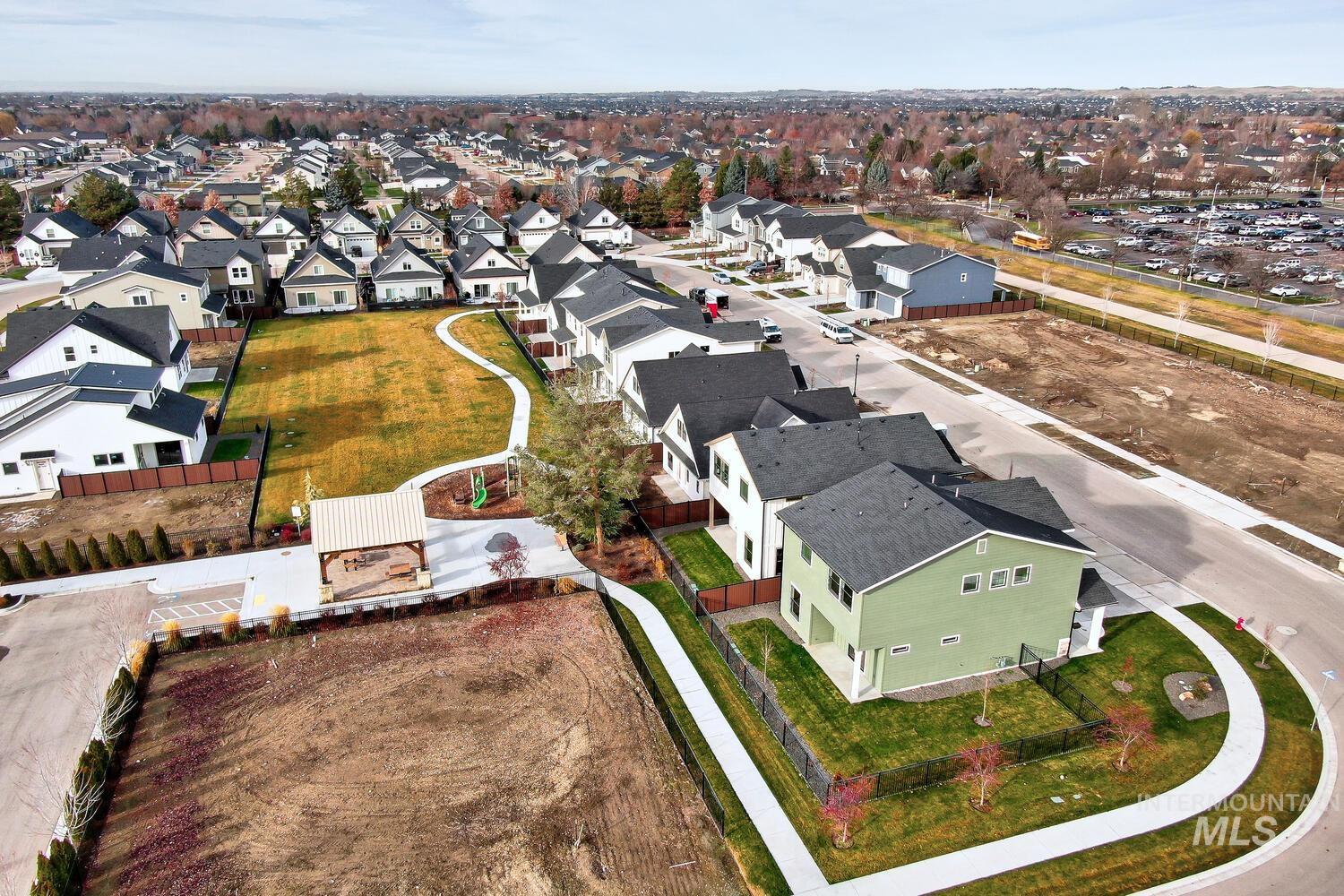 Aerial view of residential area