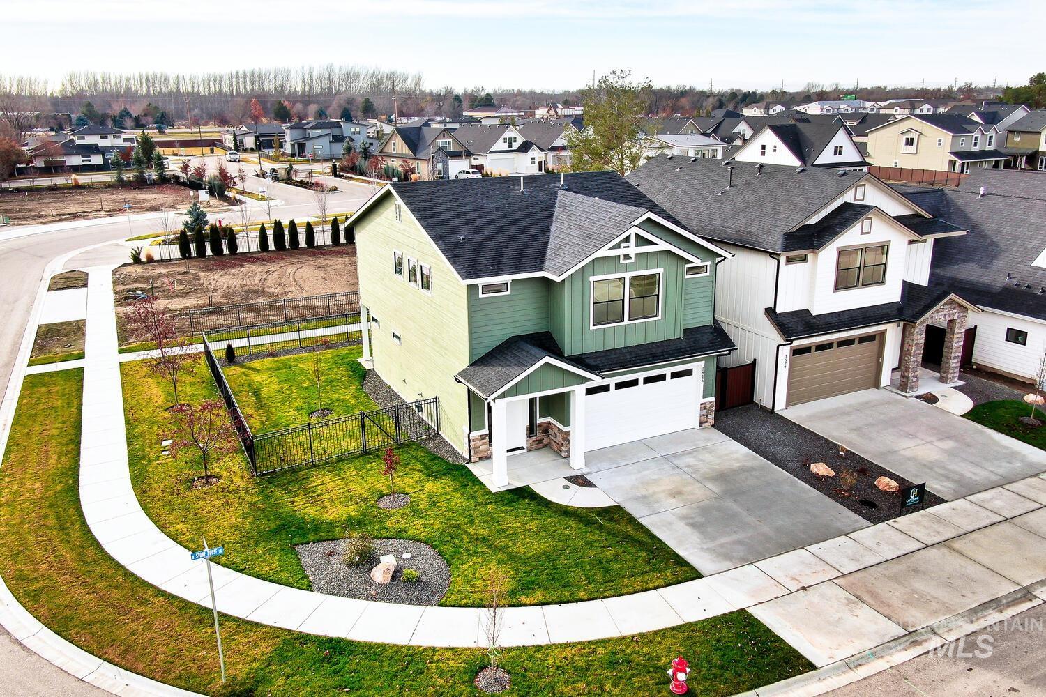 Aerial view of residential area