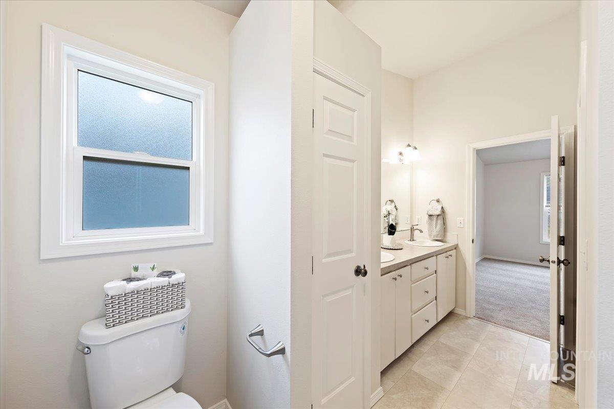 Brand New Toilet has Openable Obscure Window, LVT Flooring