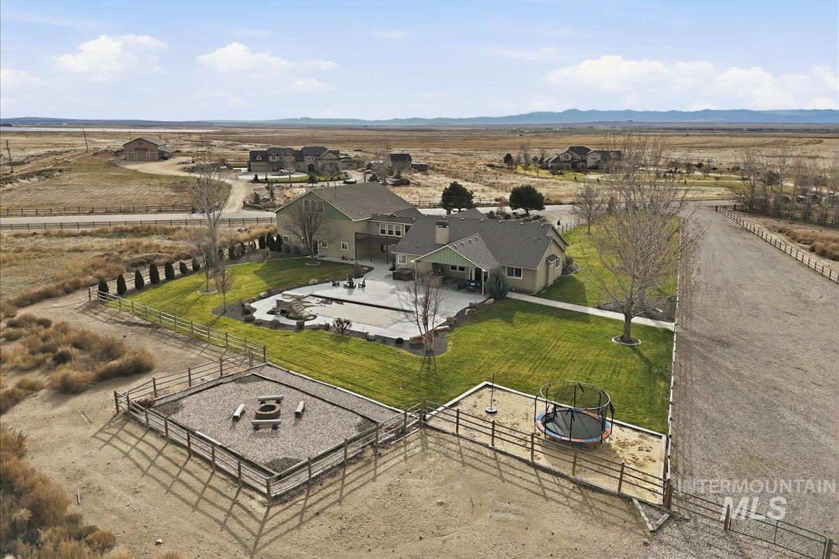 Aerial view of sparsely populated area