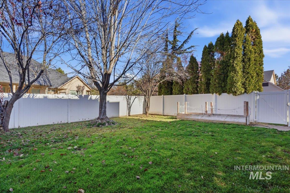 View of fenced backyard