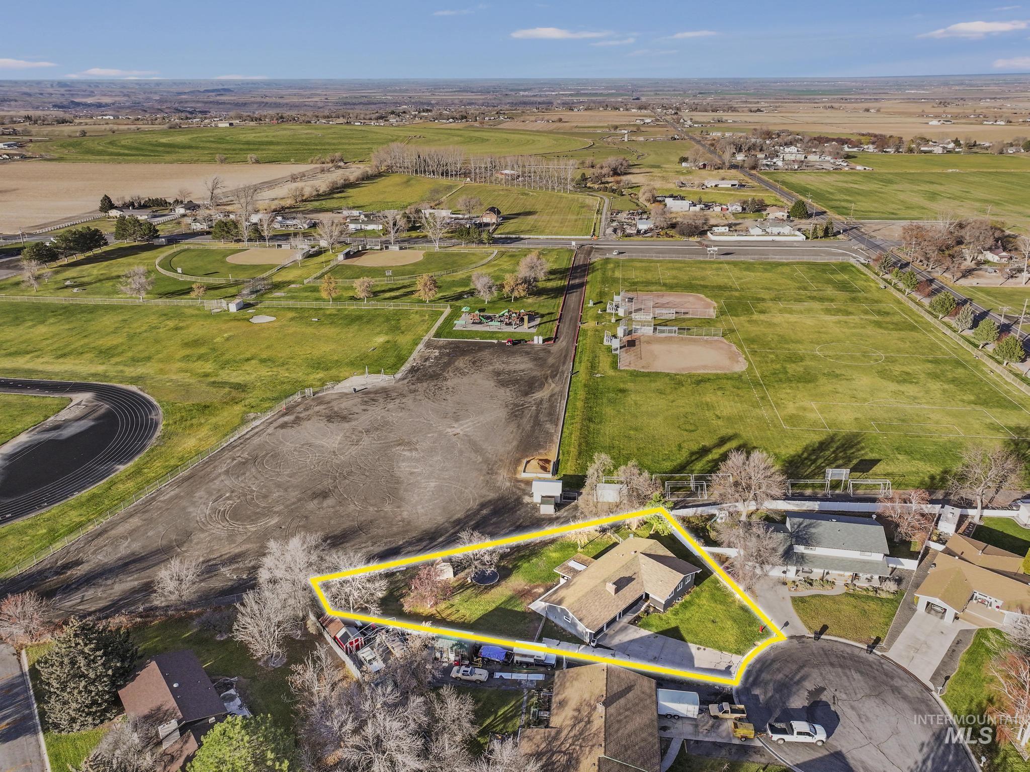 View of property location with property boundaries highlighted