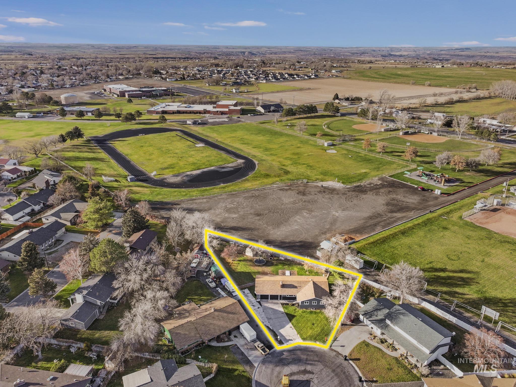 Aerial view of residential area