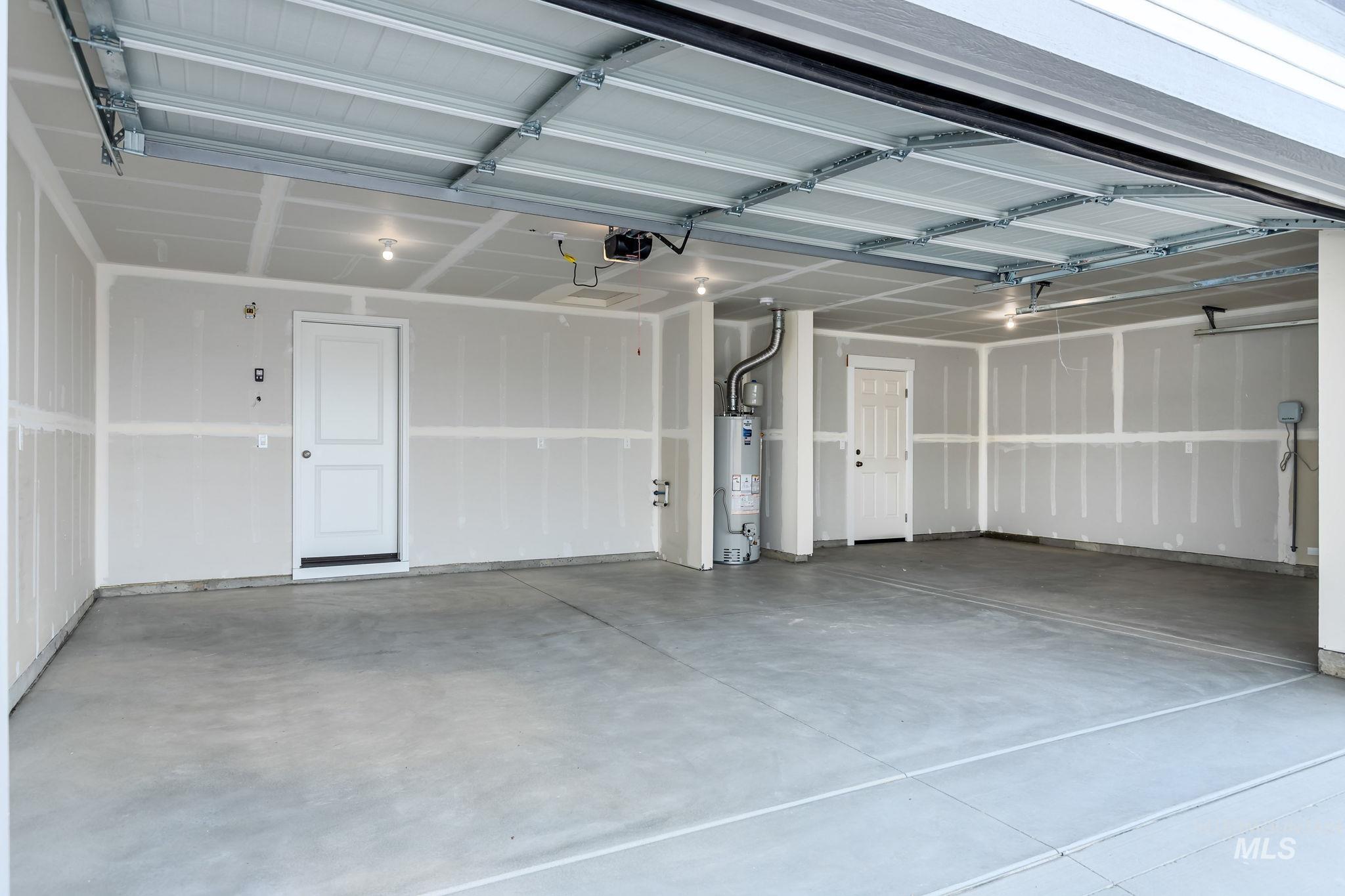 Garage with water heater