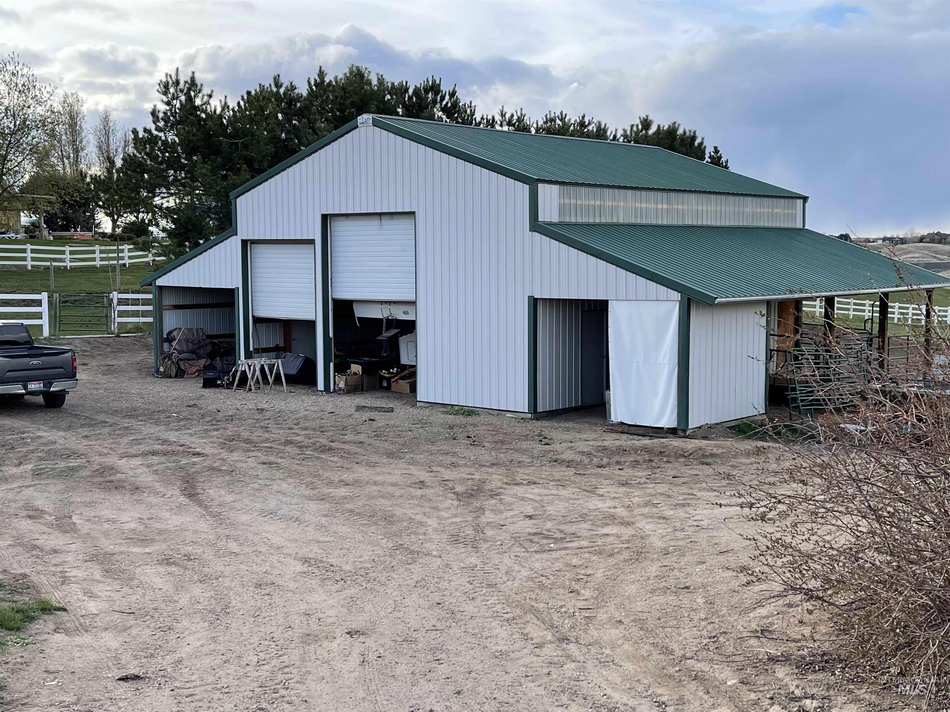 Existing barn with concrete slab floors