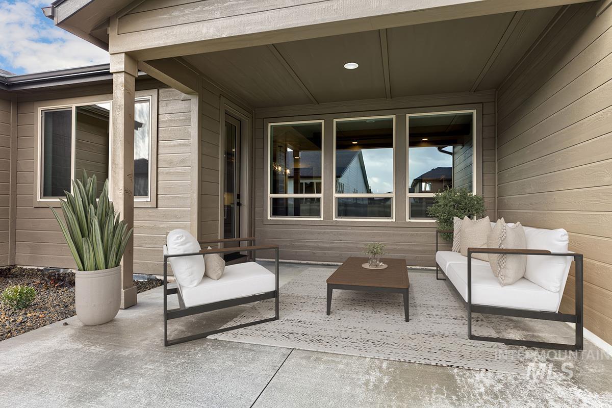View of patio with outdoor lounge area