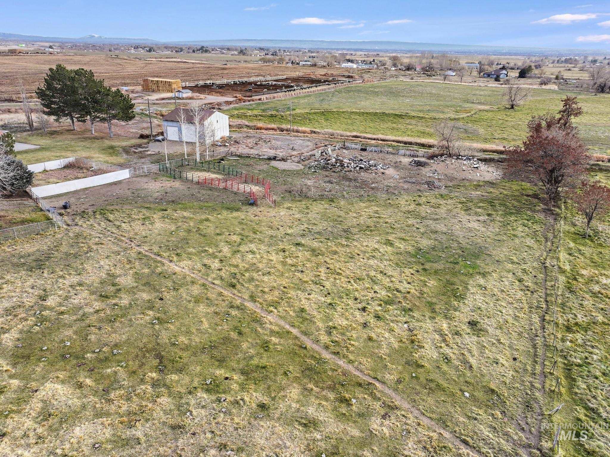 Aerial view of sparsely populated area