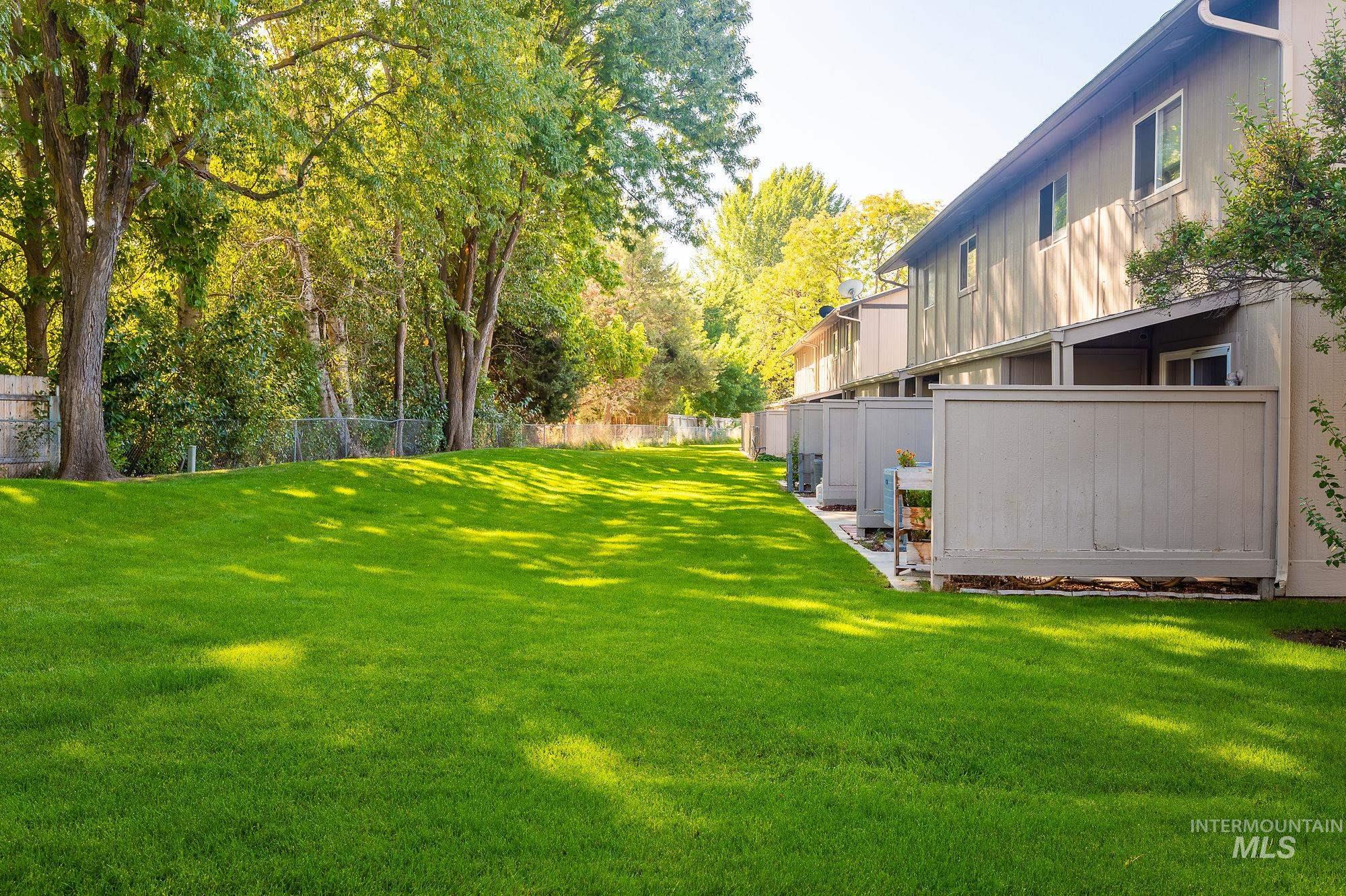 View of fenced backyard