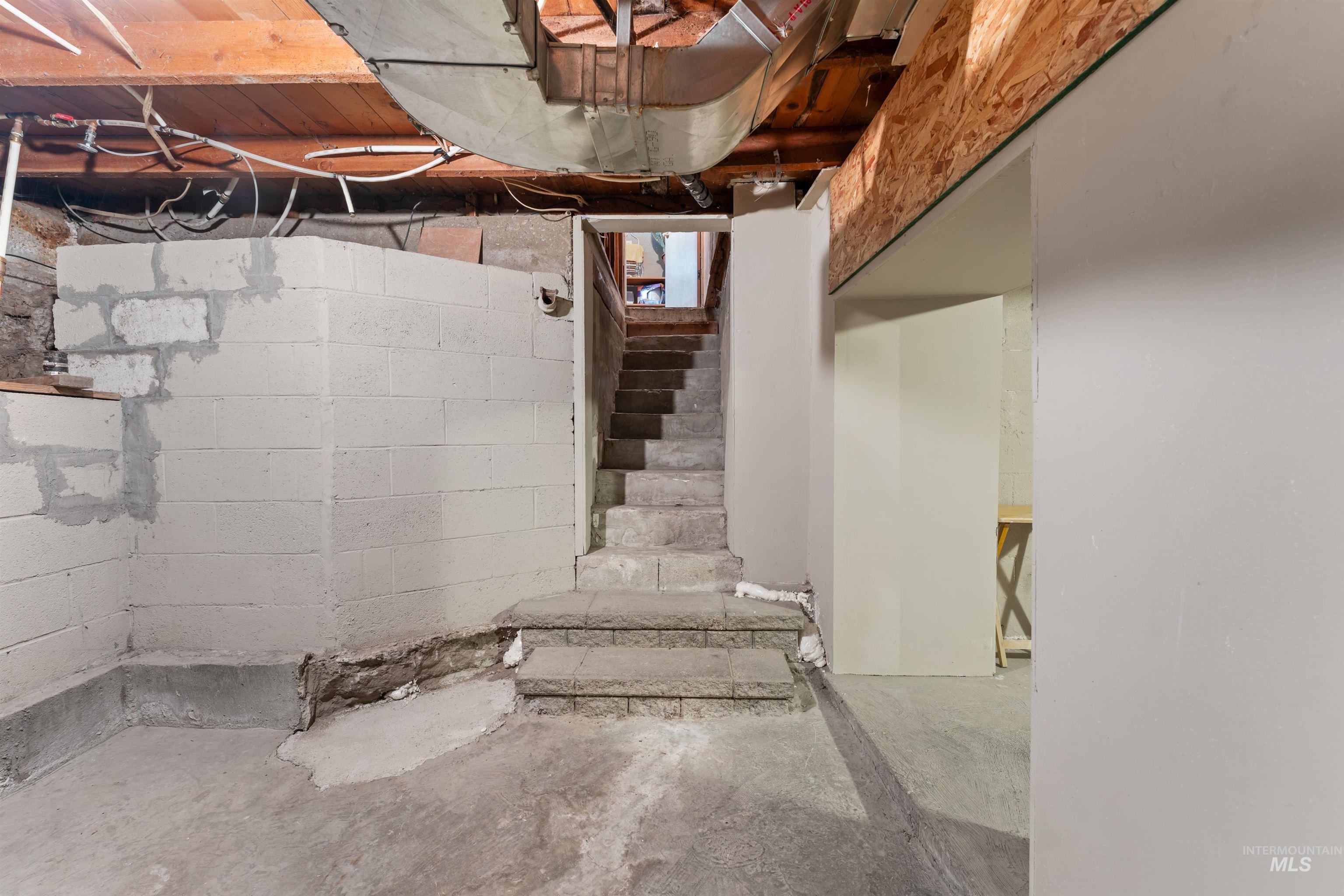 View of unfinished basement