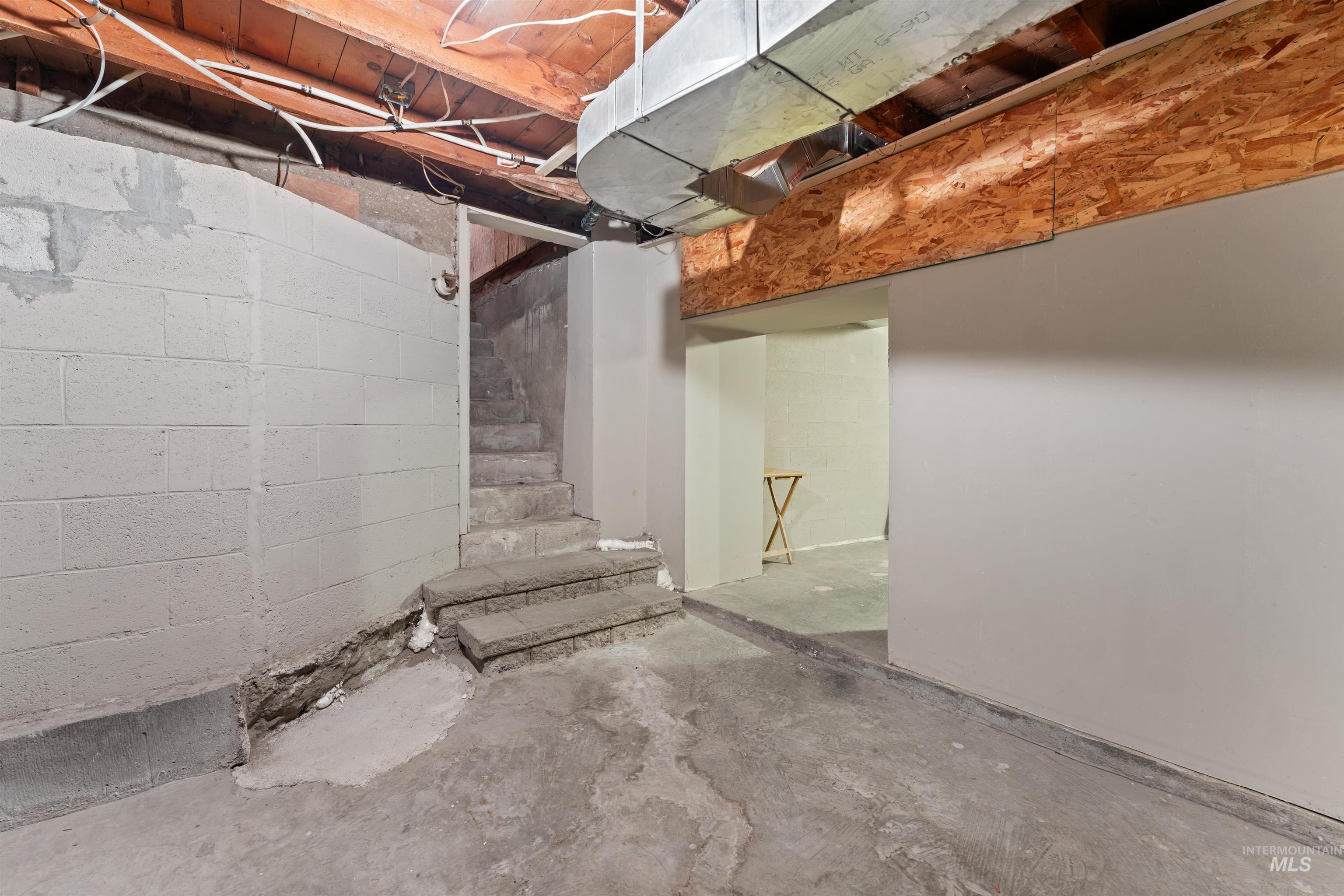 View of unfinished basement