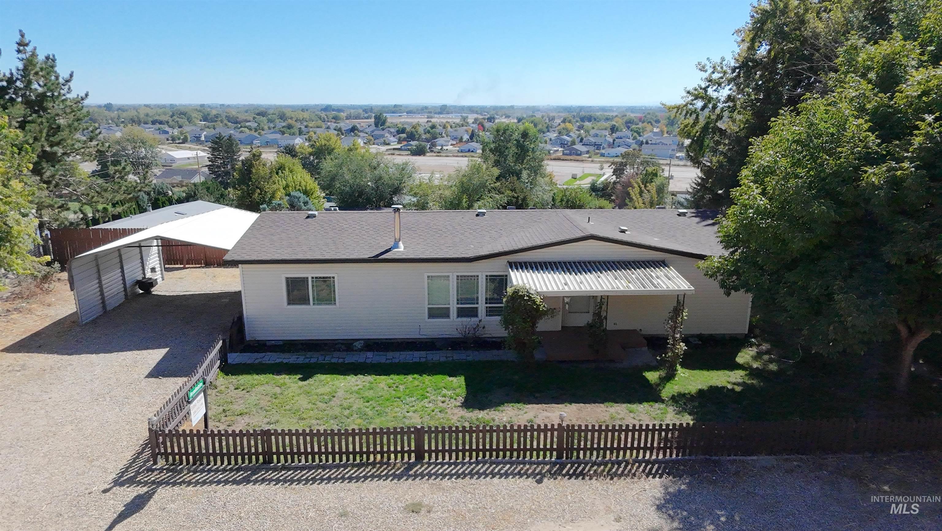 Aerial view of residential area