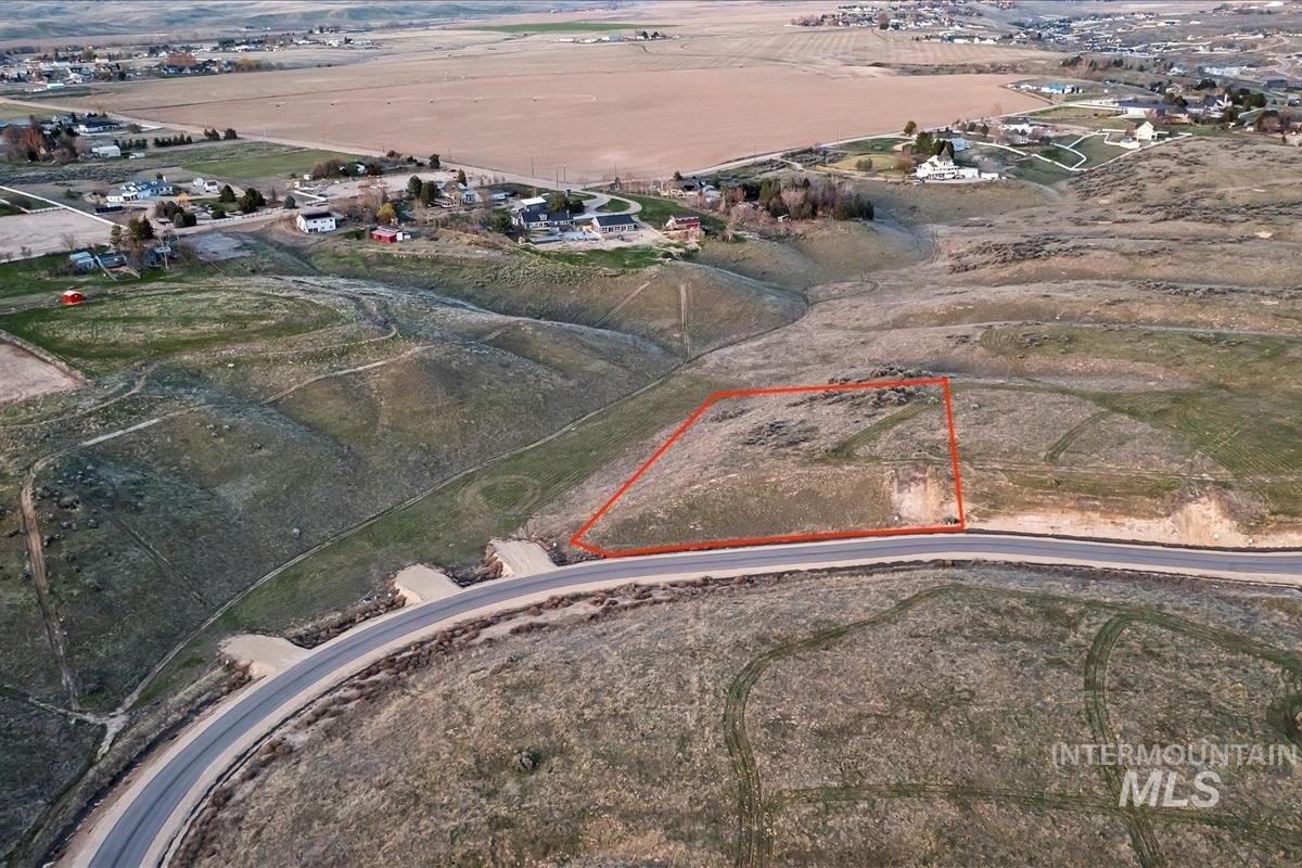 View of rural area with property boundaries highlighted