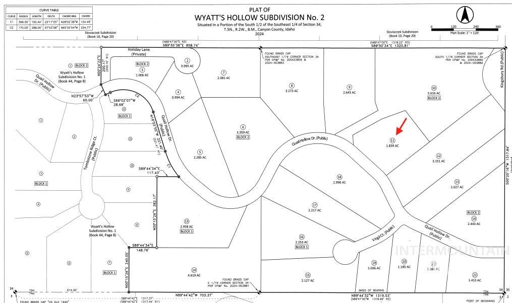Map showing property parcels