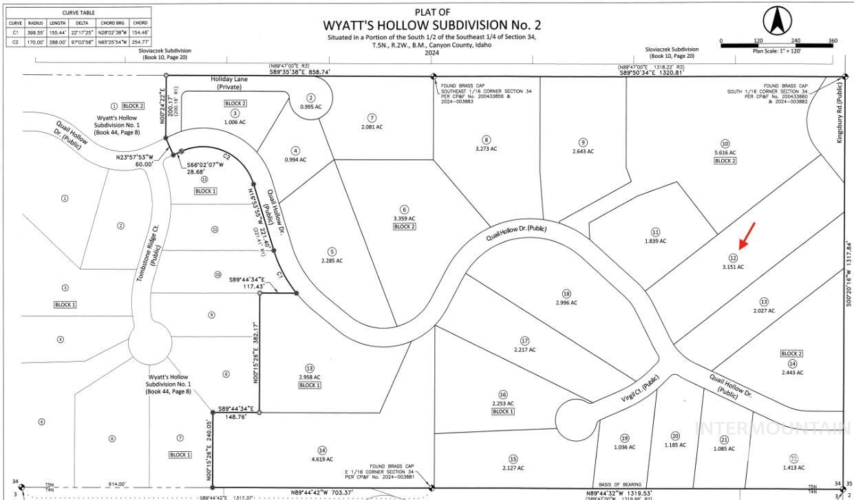 Map showing property parcels