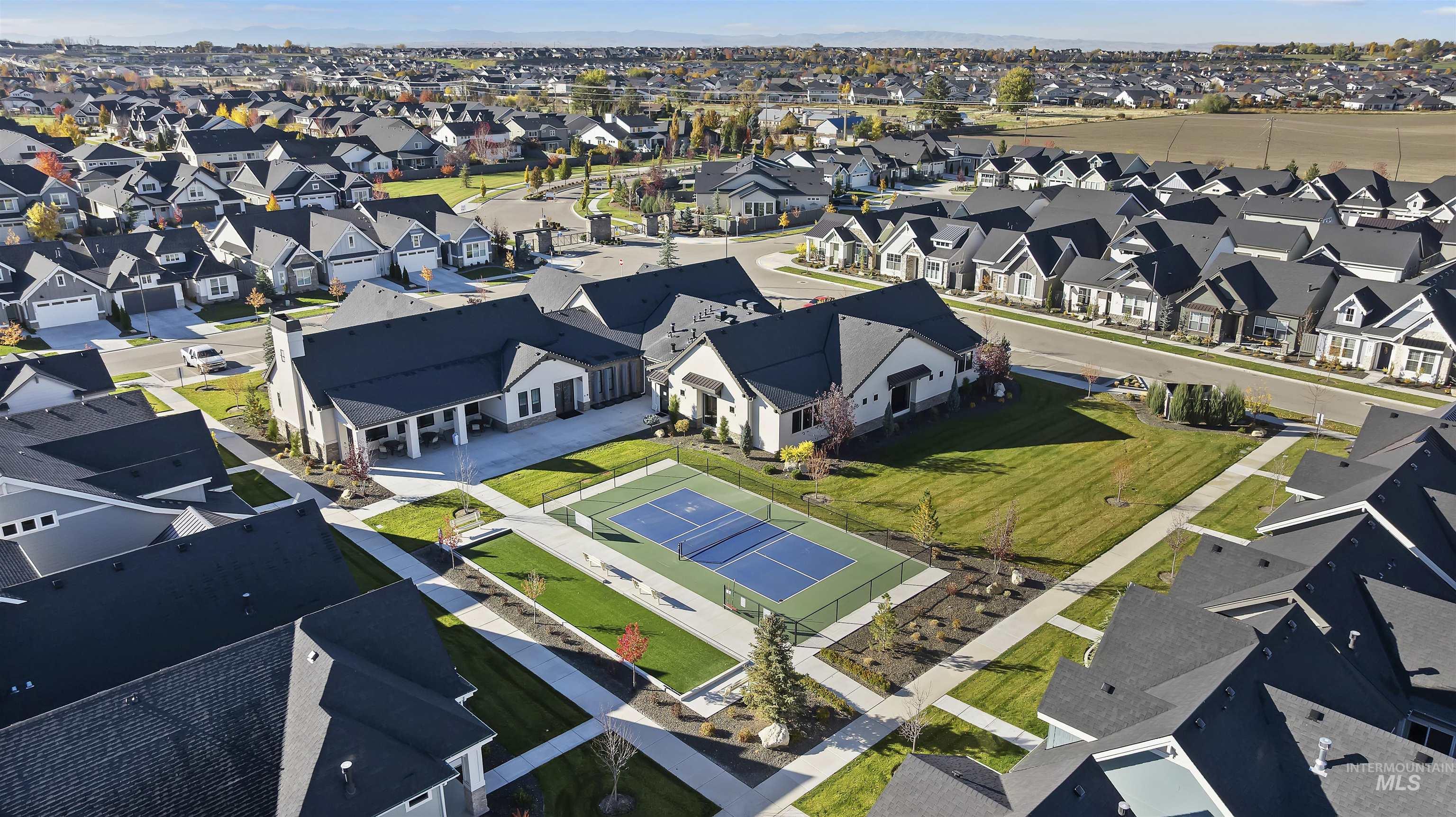 Aerial view of residential area