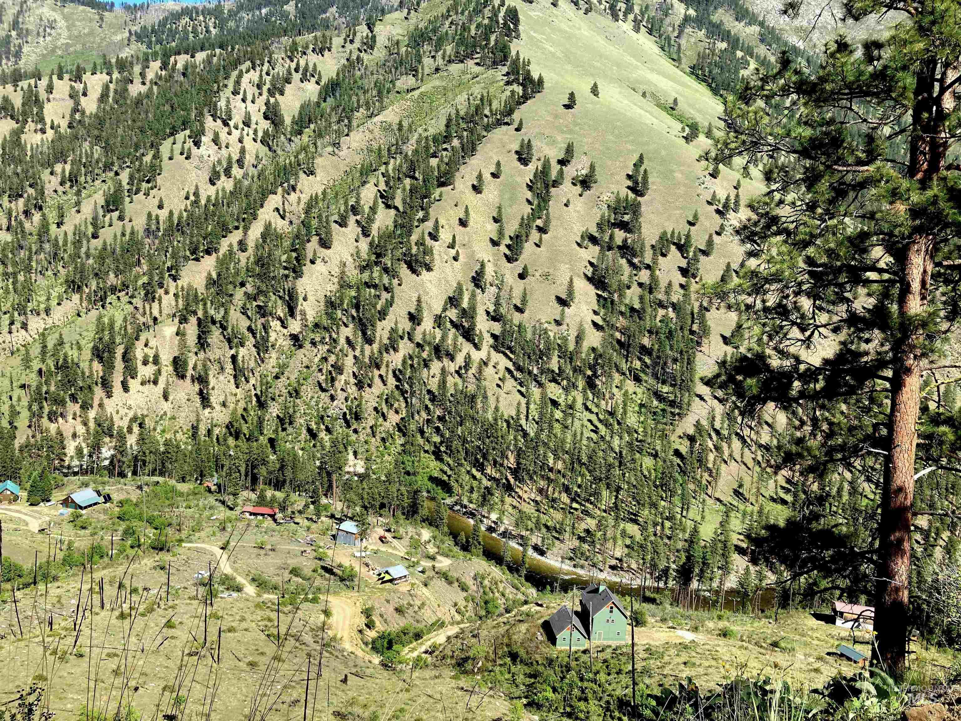 View of mountain background with rural landscape