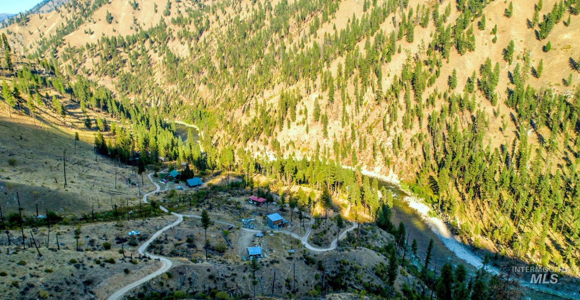 Aerial view of a mountain backdrop