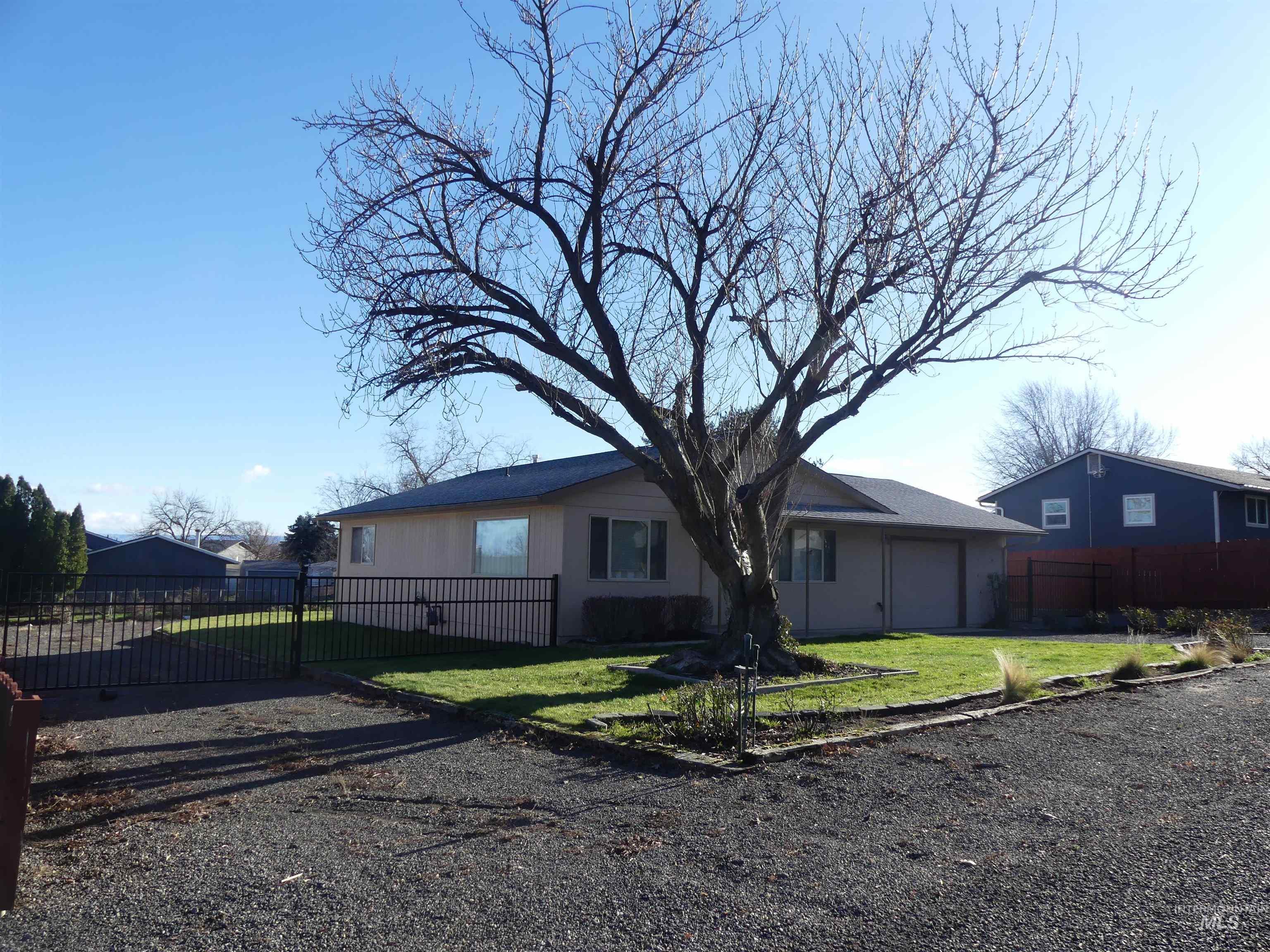 View of home's exterior with a garage