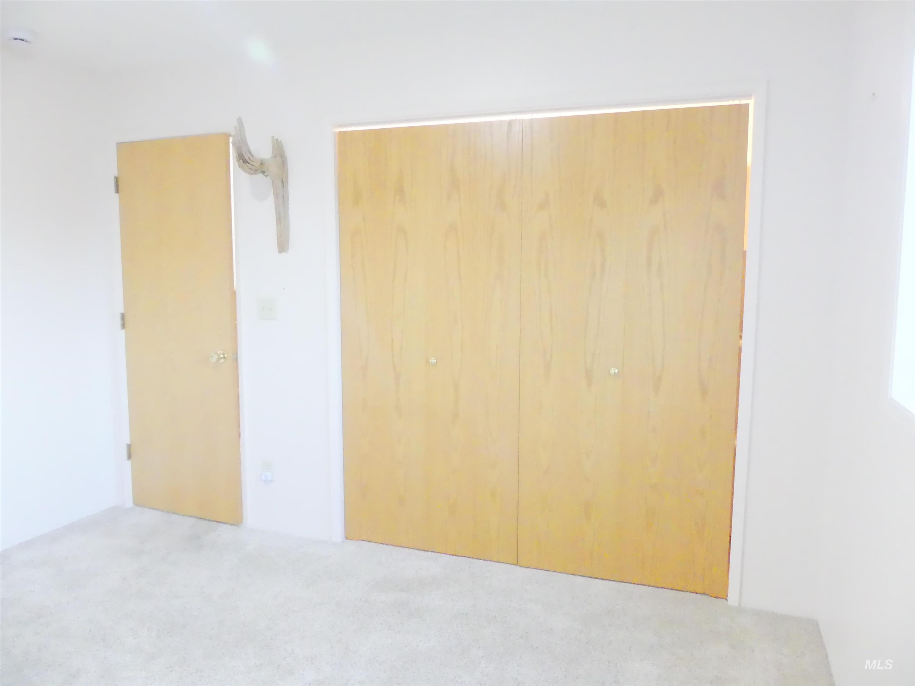 Unfurnished bedroom featuring a closet and carpet floors