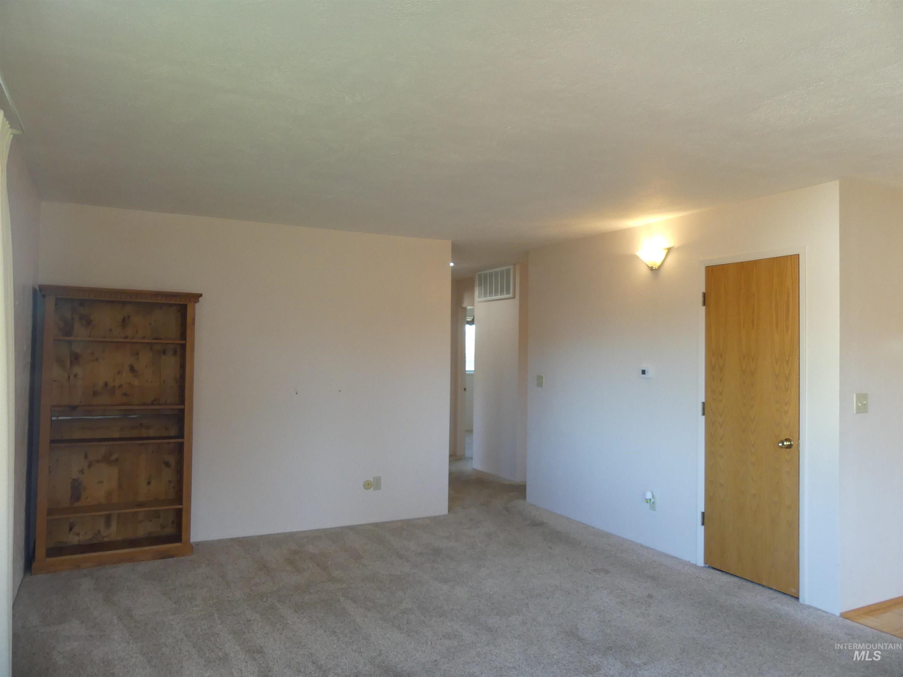 Unfurnished room with light carpet