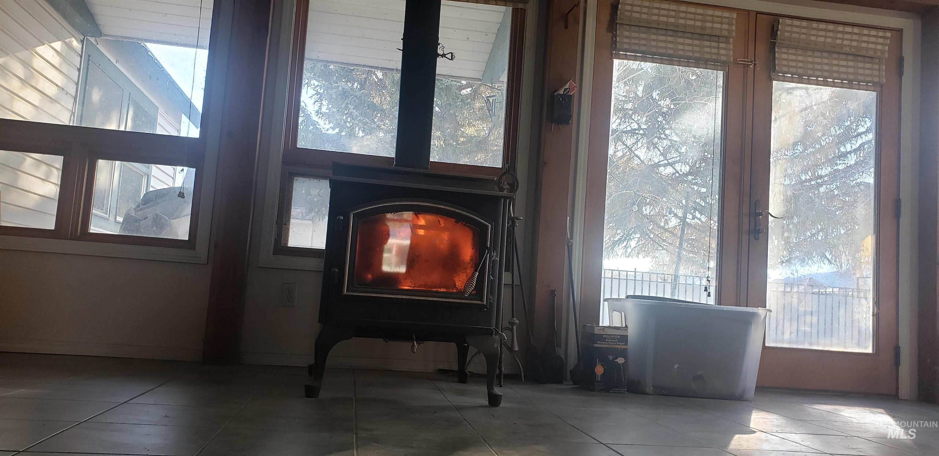 Detailed view of a wood stove