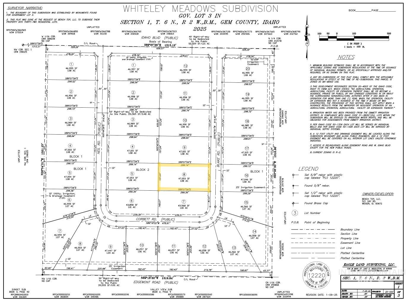 Lot 8 Blake Rd, Emmett, Idaho 83617, 3 Bedrooms, 2.5 Bathrooms, Residential For Sale, Price $849,900,MLS 98969981