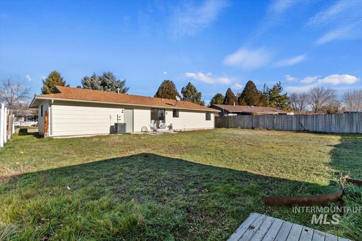 Back of property featuring a fenced backyard