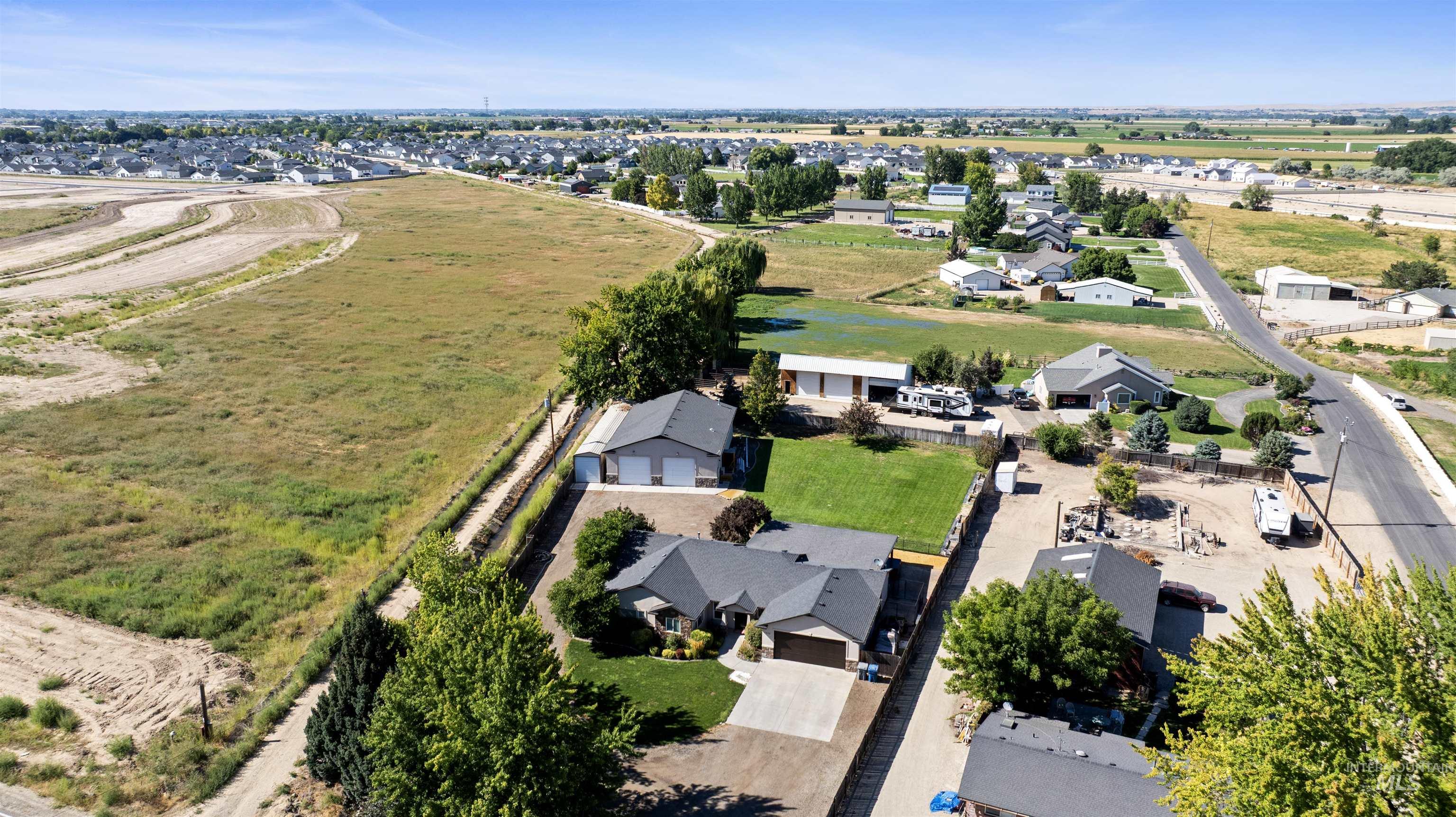 Aerial view of residential area