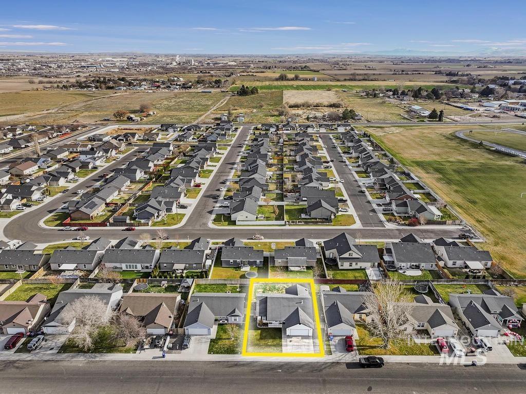 Aerial view of residential area