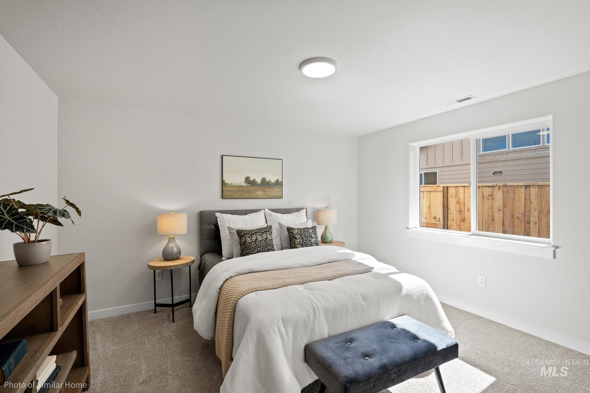 Bedroom with carpet floors