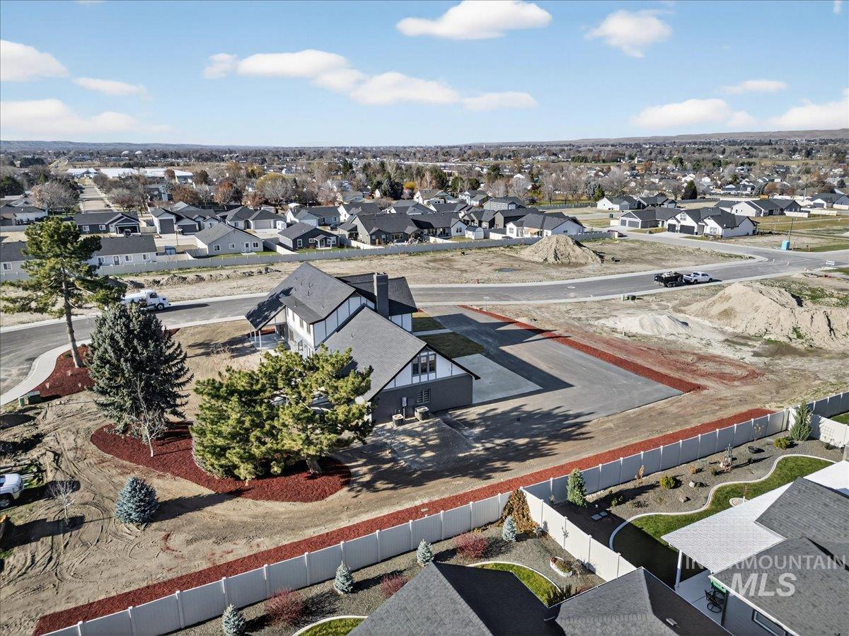 Aerial view of residential area