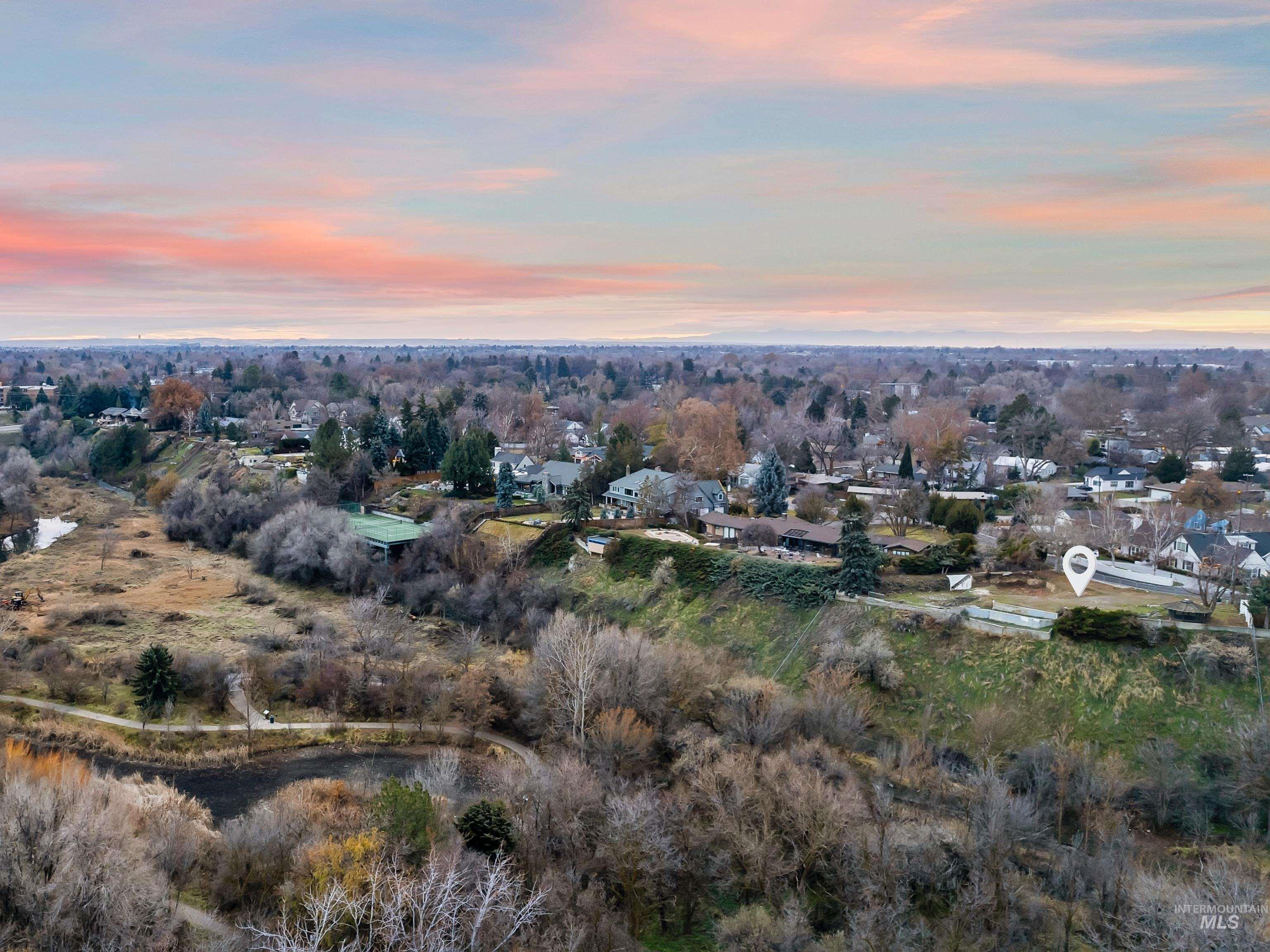 Aerial view of property and surrounding area