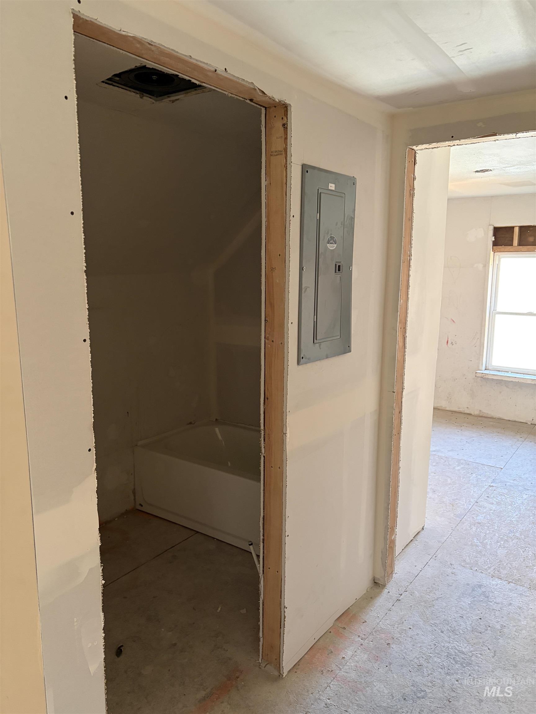 Hallway with electric panel