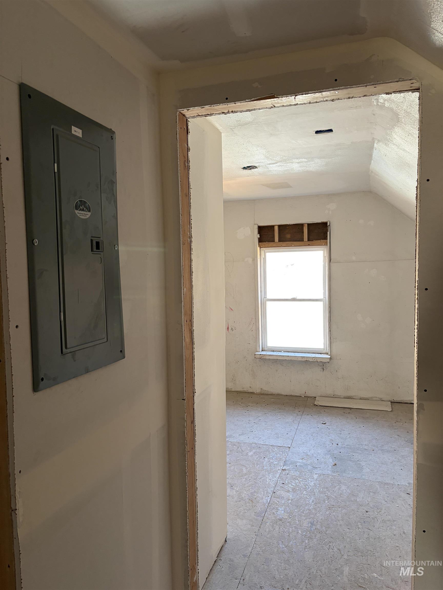 Hallway with electric panel