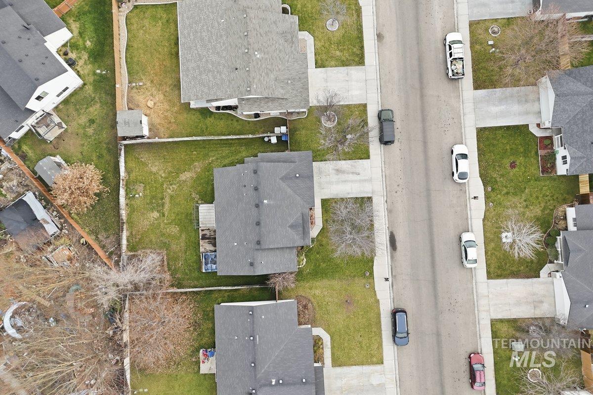 Aerial perspective of suburban area