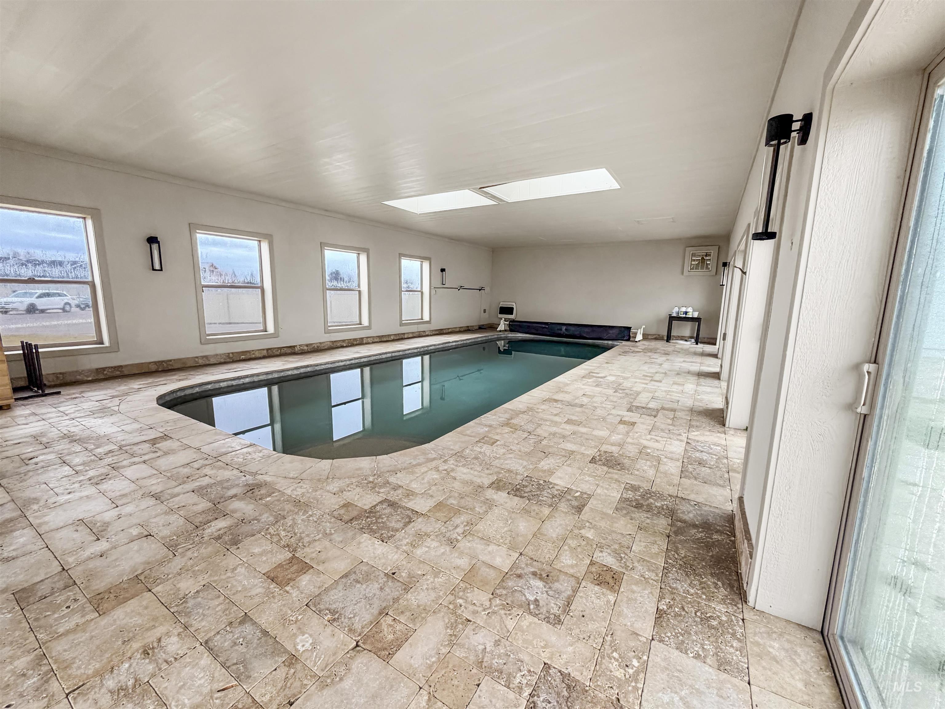 Indoor pool with a skylight