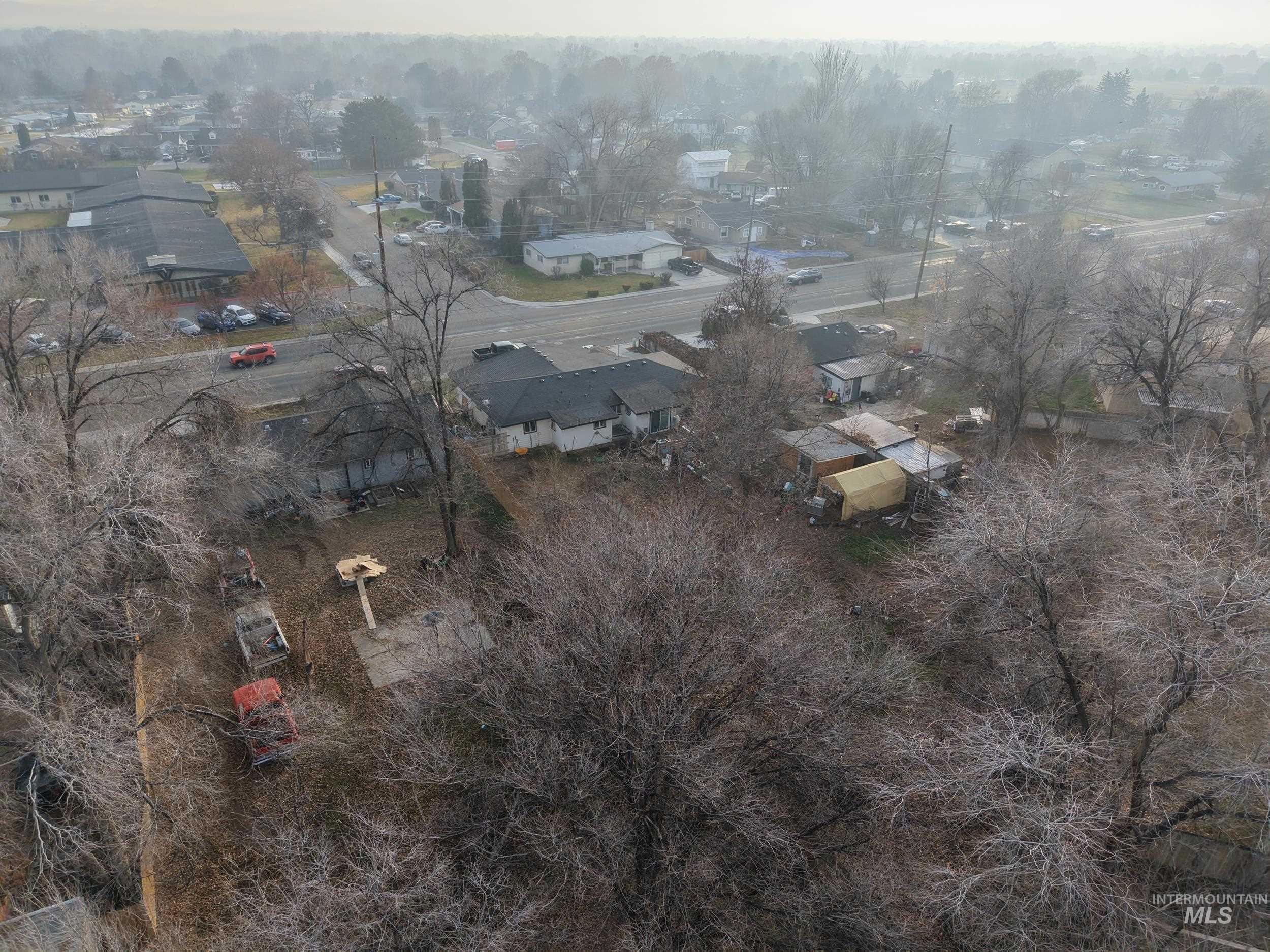 Aerial view of residential area