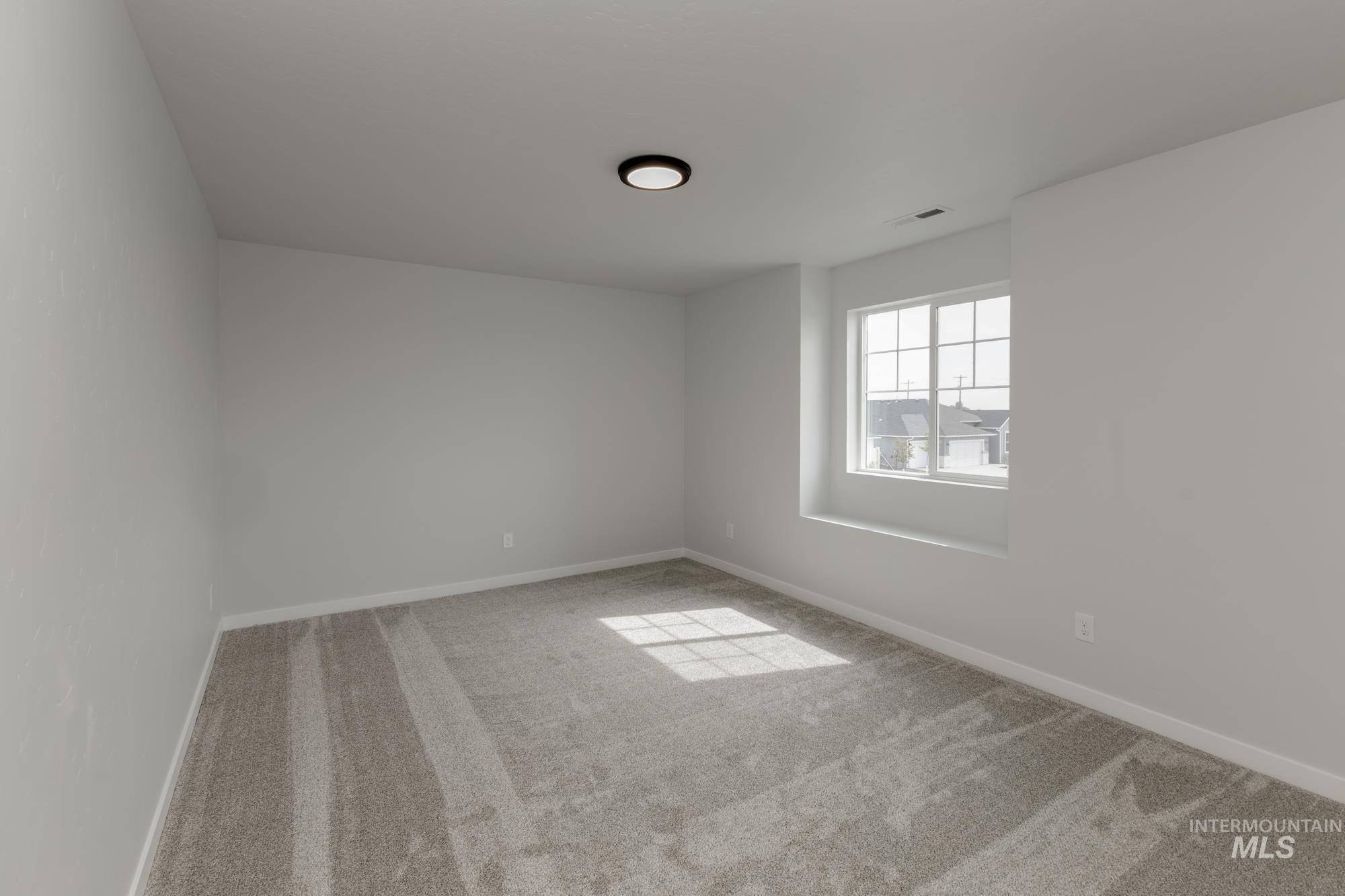 Unfurnished room with light carpet