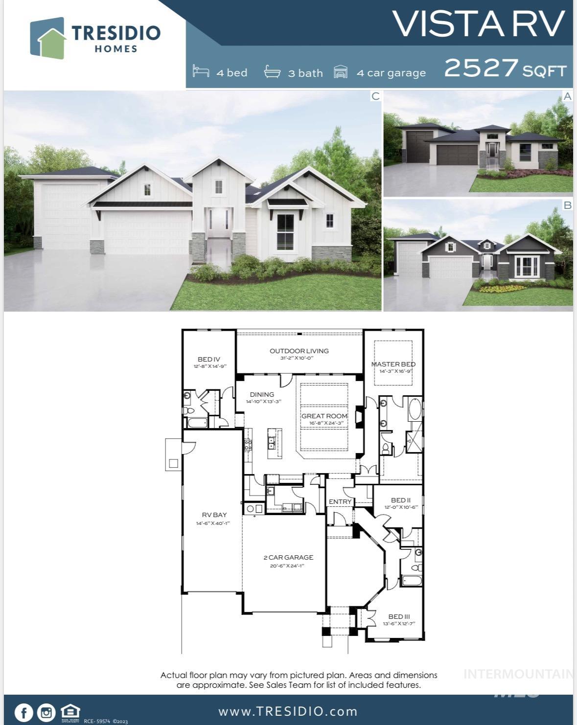 3875 S Corabell Ave., Meridian, Idaho 83632, 4 Bedrooms, 3 Bathrooms, Residential For Sale, Price $864,880,MLS 98970143