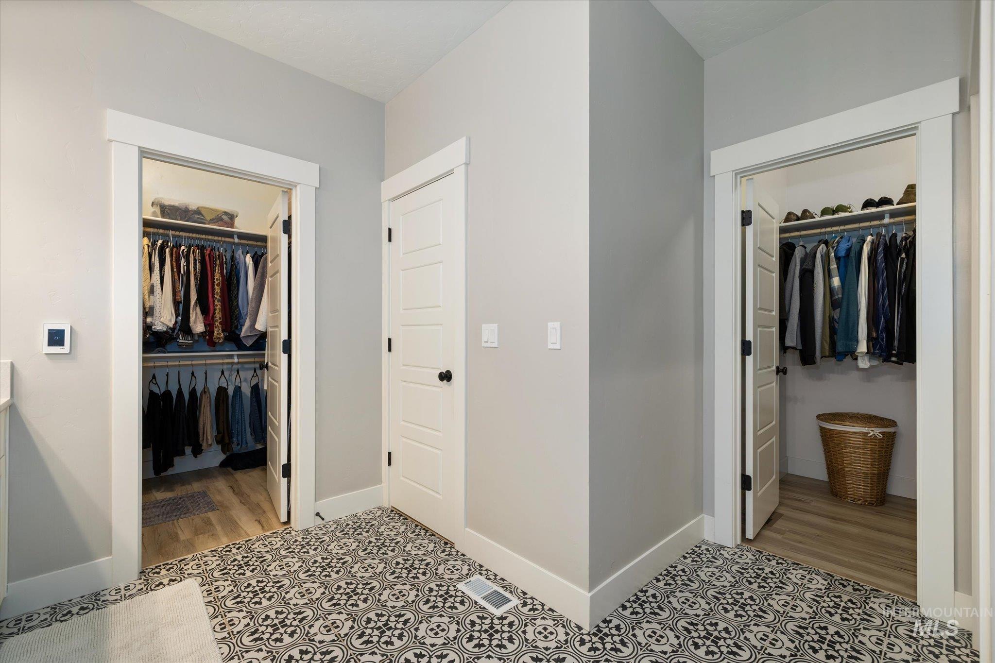 Dual walk in closets