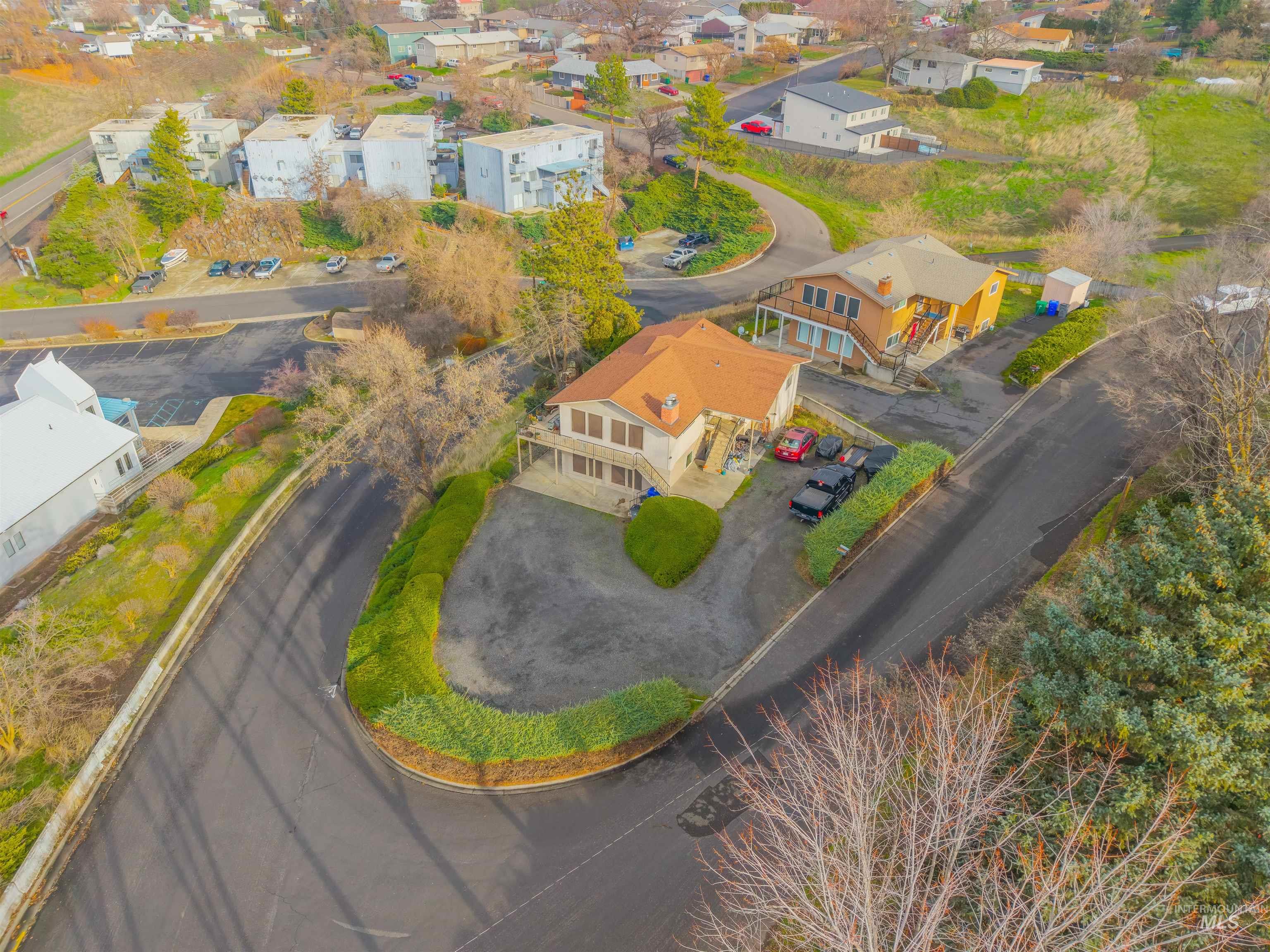 Aerial view of residential area