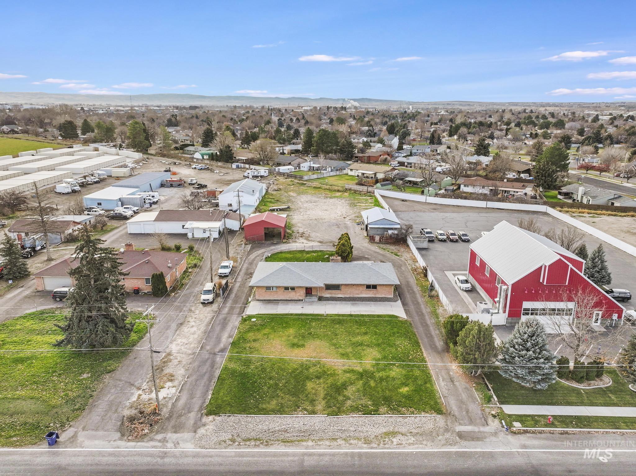 Aerial view of residential area