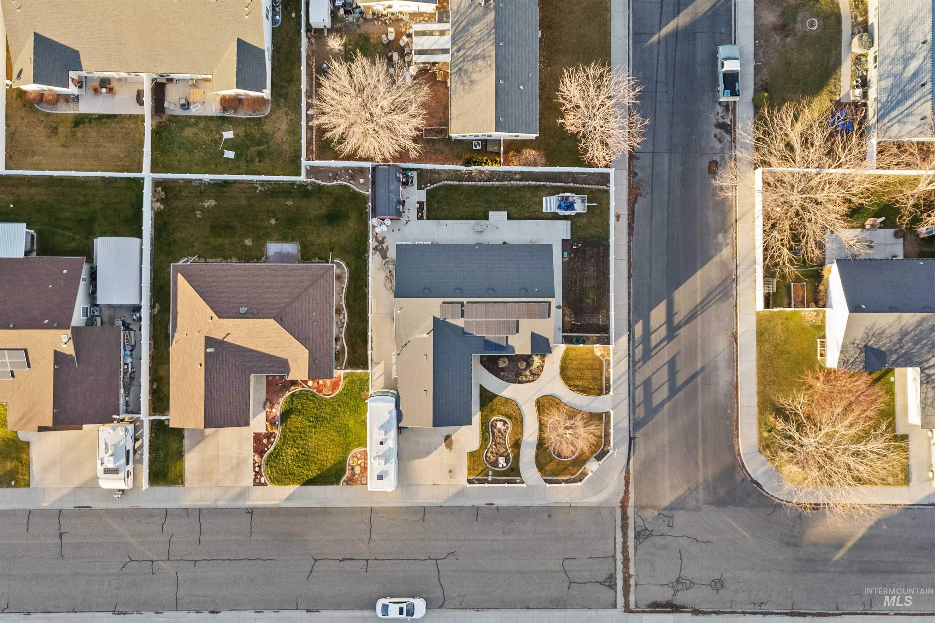 Aerial view of residential area