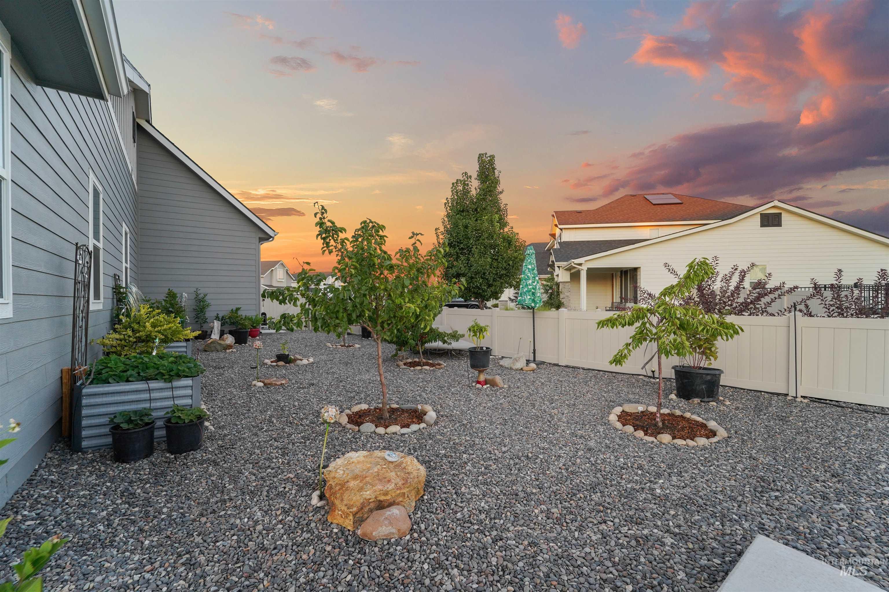 View of fenced backyard